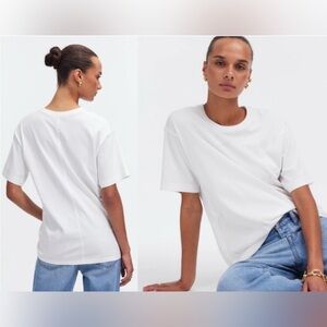 Madewell women’s Cotton Relaxed Oversized Tee white Size XS NWT